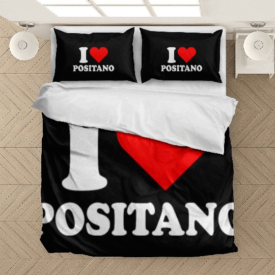 I Love Positano Italy Travel Heart Amalfi Coast Bedding Sets