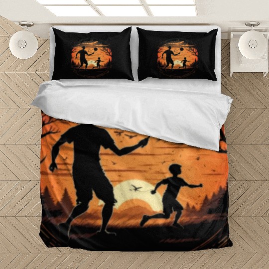 Ultimate Frisbee Fans Father and Son Playing Bedding Sets