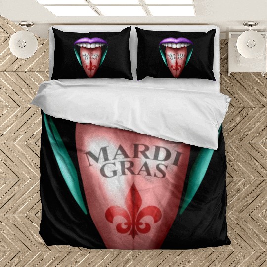 Out Stretched Tongue For Mardi Gras Bedding Sets