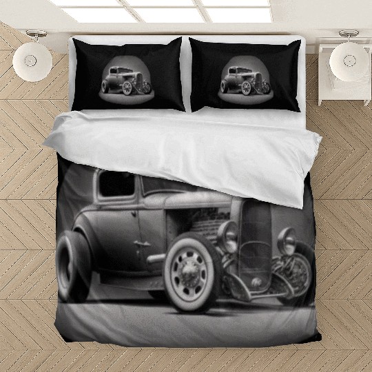 Street Rod Aesthetic Style Vintage Car Hot Rod Bedding Sets