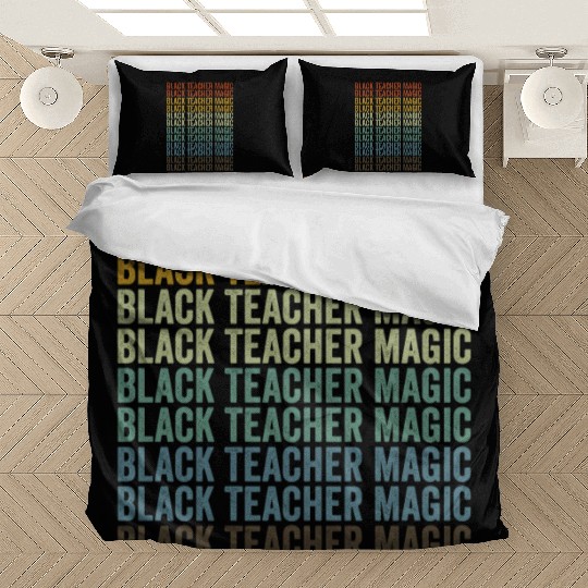 Black Teacher Magic Melanin Brown Skin Bedding Sets