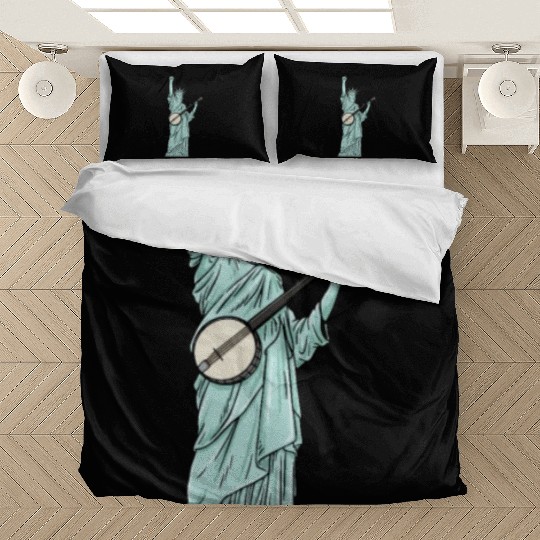 Statue Of Liberty Banjo Musician Design for Bedding Sets