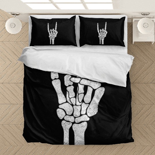 Skeleton Hand Rock Metal Sign Bedding Sets