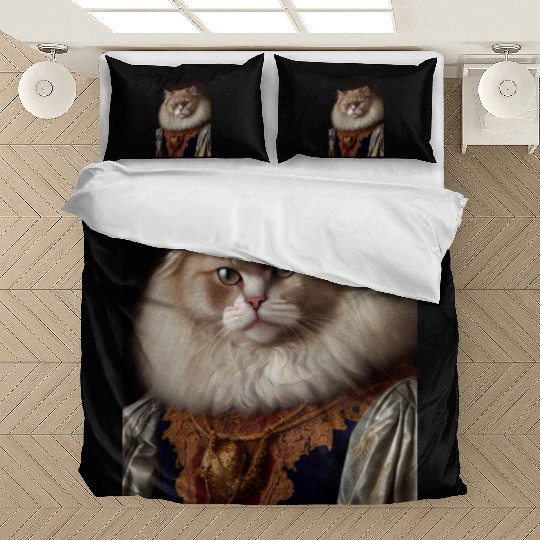 Angora Persian Cat Breed Portrait Royal Renaissanc Bedding Sets