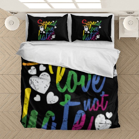 Spread Love not hate LGBT Rainbow Bedding Sets