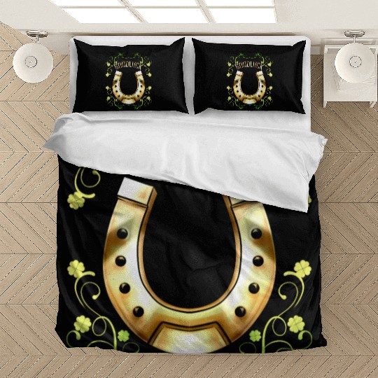 Good Luck With A Golden Horseshoe For Irish St Bedding Sets
