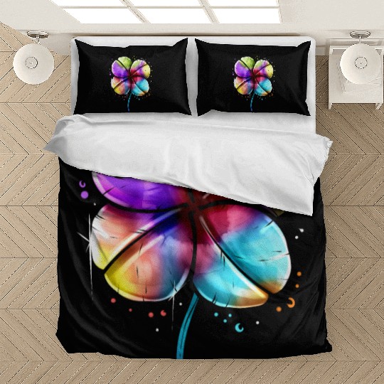 LGBTQ Colorful Four Leaf Clover Shamrock St Bedding Sets