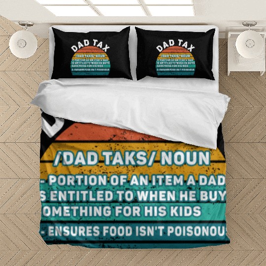 Vintage Dad Tax Definition Men Funny Father's Day Bedding Sets