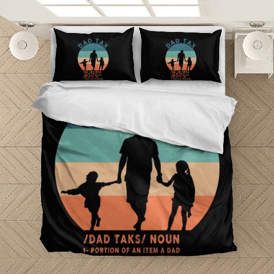 Vintage Dad Tax Definition Men Funny Father's Day Bedding Sets
