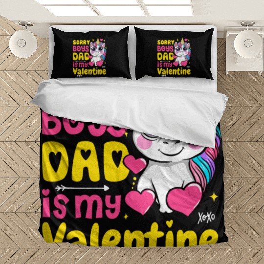 Sorry Boys Daddy Is My Valentine, Dad To Daughter Bedding Sets