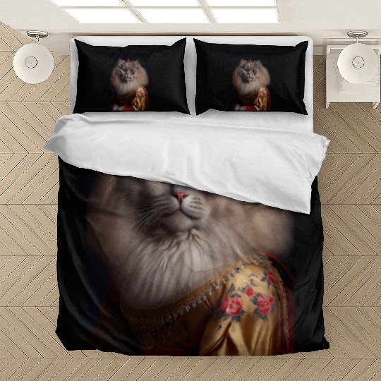 British Longhair Queen Cat Breed Portrait Royal Re Bedding Sets