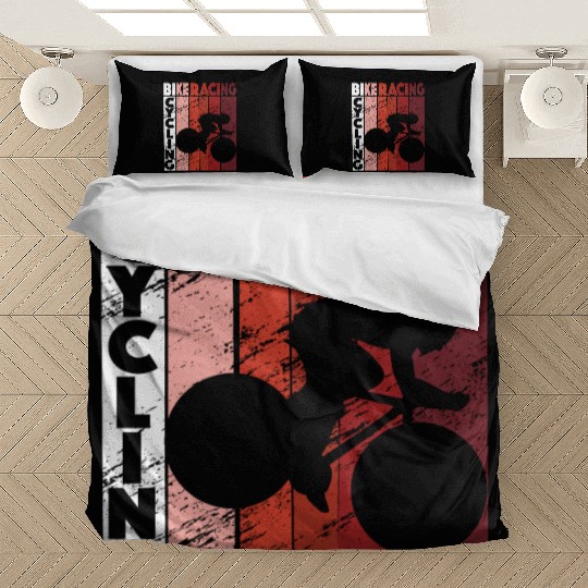 Bike Racing Cycling Bicycle Retro Cyclist Bedding Sets