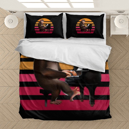 Monkey at the piano Bedding Sets