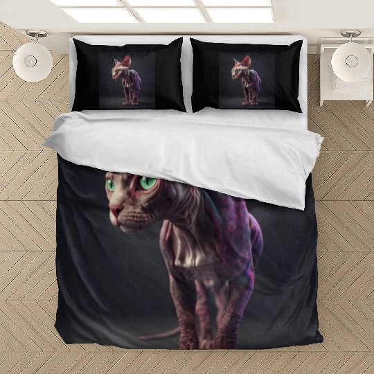 Canadian Sphynx cat with transparent skin Bedding Sets