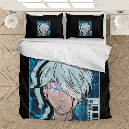 SciFi Anime Japanese City Aesthetic Tokyo Vaporwav Bedding Sets