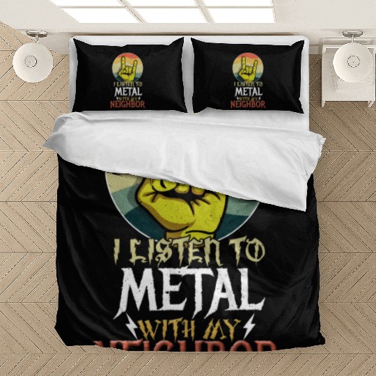 Metal With Neighbor Metal Kid Music Lover Rocker Bedding Sets