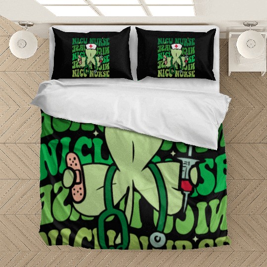 Groovy NICU Nurse Funny St Patrick's Day Bedding Sets