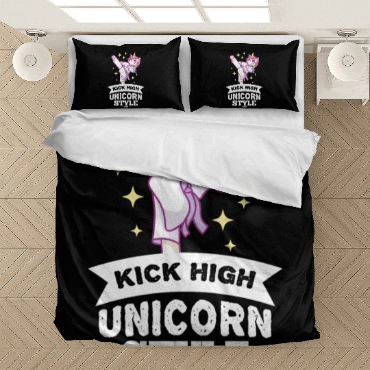 Unicorn girl martial arts training Bedding Sets