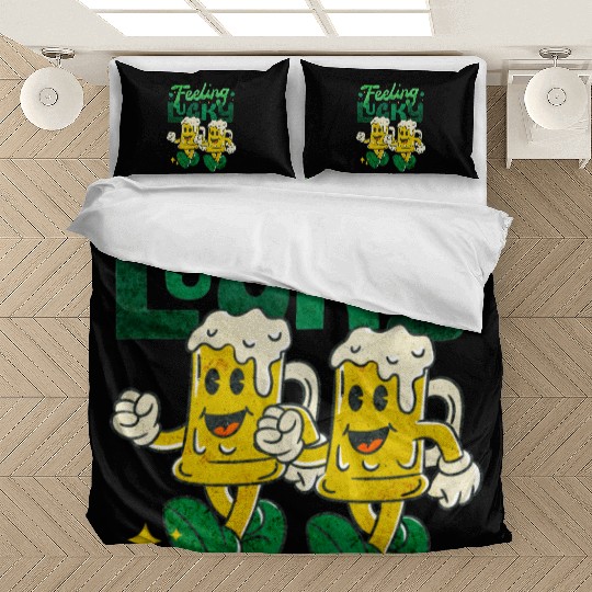 St Patrick's Day Feeling Lucky Retro Vintage Beer Bedding Sets