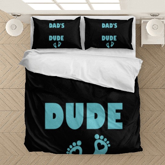 Dad's Little Dude Cute Toddler Clothes For Boy Bedding Sets