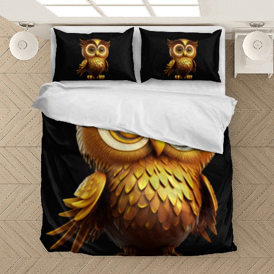 gold owl Bedding Sets