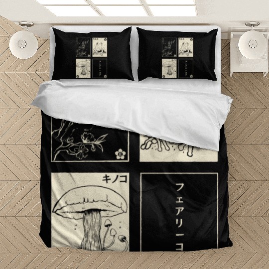 Cottagecore Tarot Cards Fungi Frog Goblincore Bedding Sets