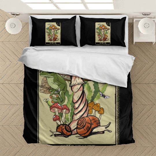 Tarot Card Mushroom Frog Boho Cottagecore Aestheti Bedding Sets