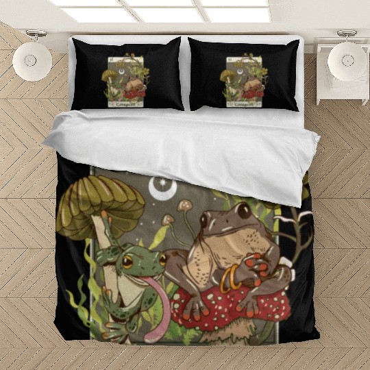 Swamp Mushroom Frog Cottagecore Tarot Card Aesthet Bedding Sets