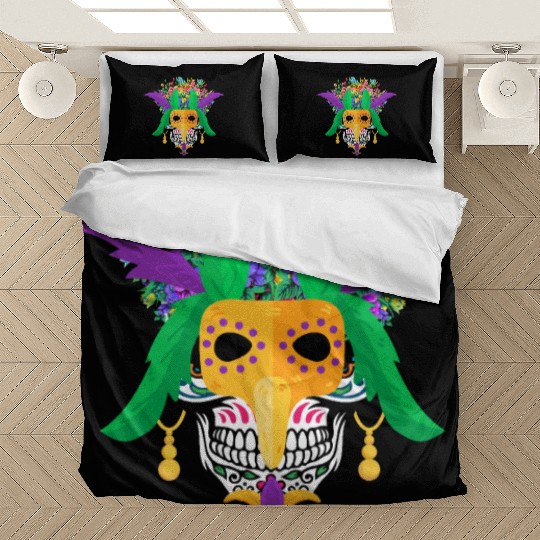 El Dia De Los Muertos Mardi Gras Mask Flower Sugar Bedding Sets