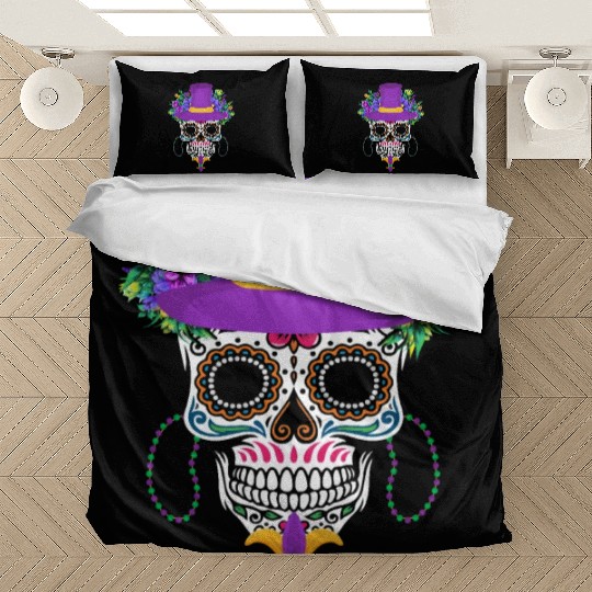 Dia De Los Muertos Mardi Gras Costume Flower Sugar Bedding Sets
