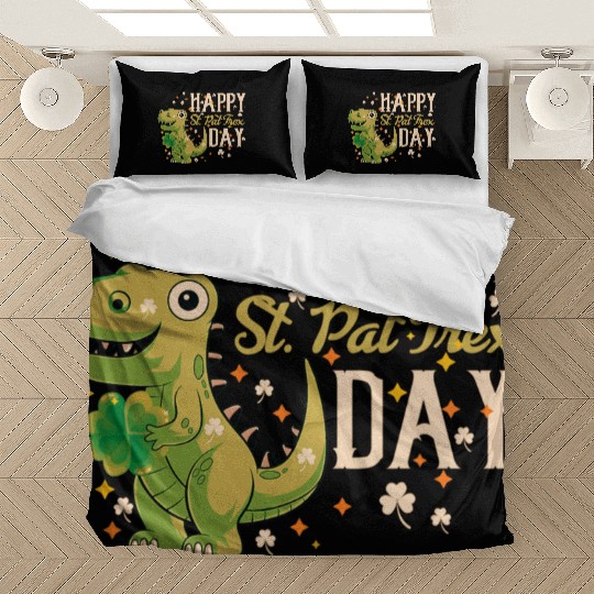 Irish Trex Dino St Patricks Day Kids Toddler Boys Bedding Sets