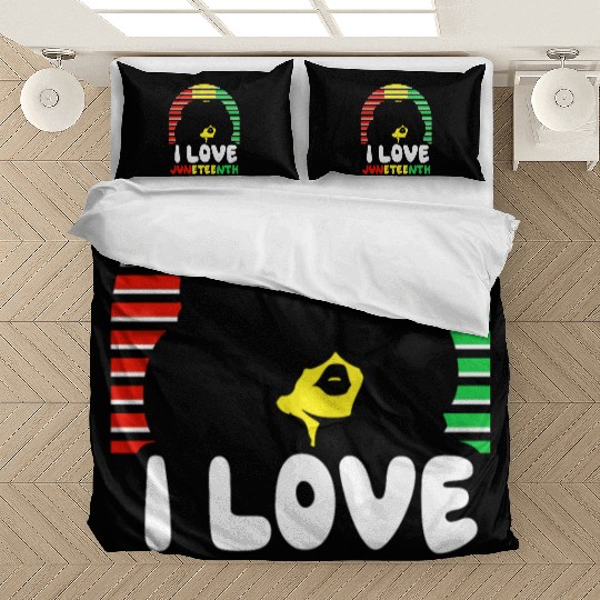 I Love Juneteenth 1865 Black American African Bedding Sets