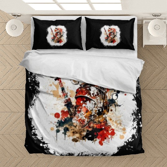 Cute Samurai Cat Bedding Sets