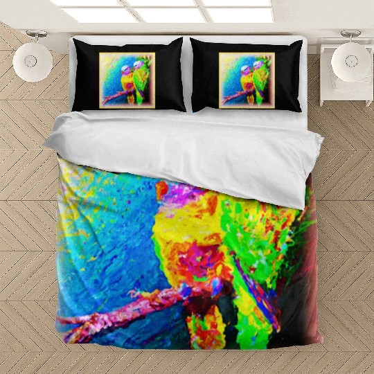 A Vibrant and Joyful Rainbow Birds. Buy Now Bedding Sets