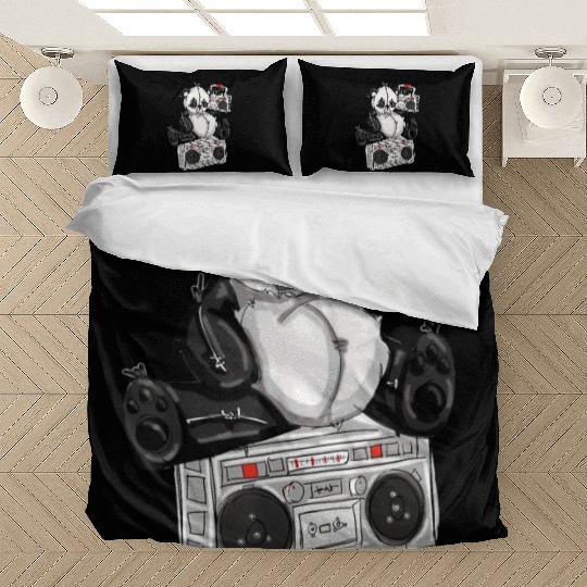 DJ Hip Hop Panda Bear by San Francisco Street Arti Bedding Sets