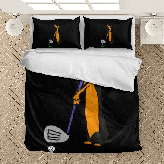 Smiletodaytees Funny Dachshund Dog Golf Bedding Sets