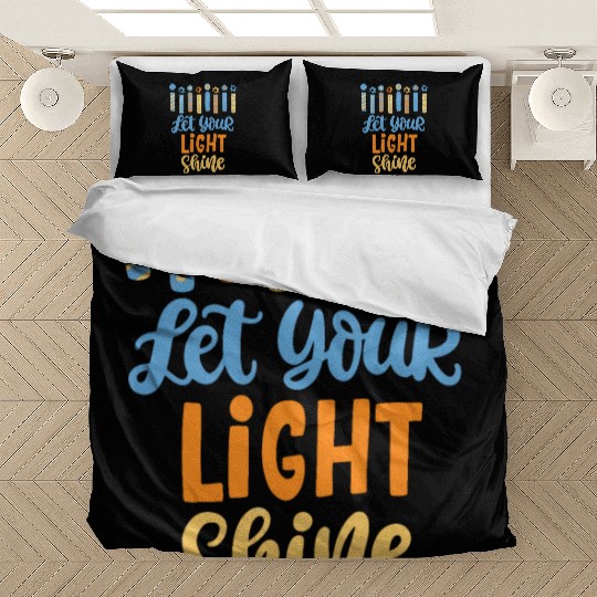 Funny Hanukkah Let Your Light Shine Menorah Adults Bedding Sets