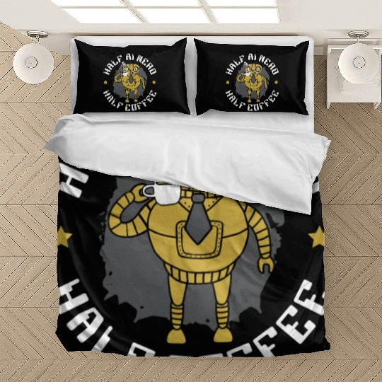 Half AI Nerd Half Coffee Artificial Intelligence Bedding Sets