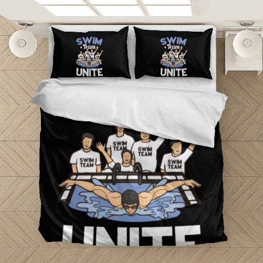 Swim Team Unite Pool Swimmer Team Sports Swimming Bedding Sets