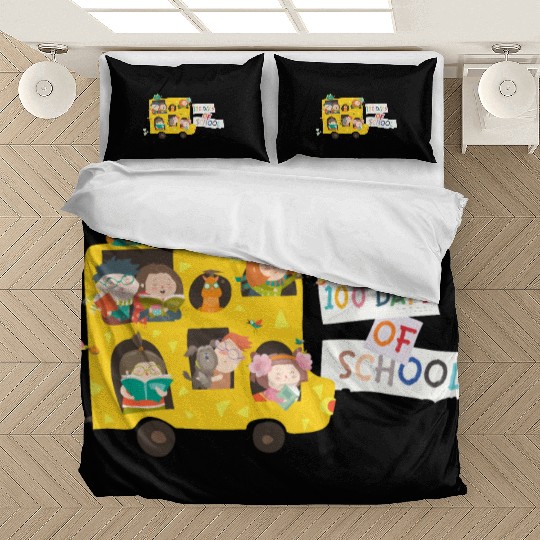 100 days of school children in the school bus Bedding Sets