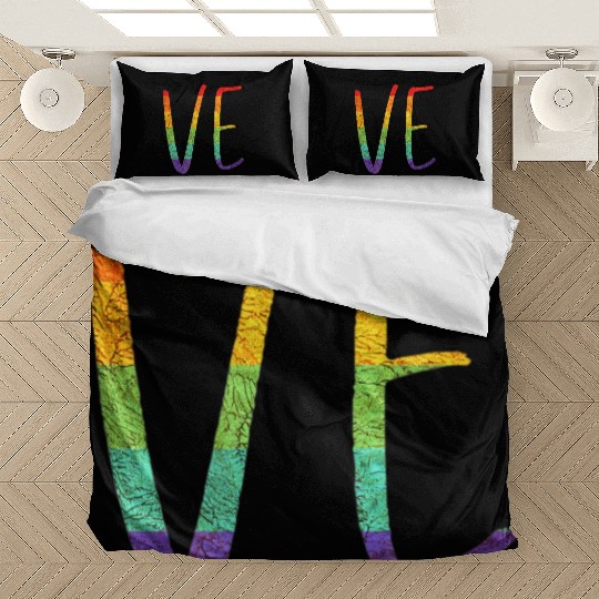 LGBT Pride Love LO VE Lesbian Couple Matching Love Bedding Sets