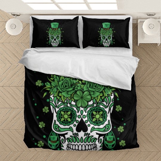 Dia De Los Muertos St Patty's Day Irish Flower Bedding Sets