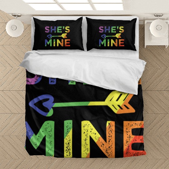 Lesbian Couple She s Mine I m Hers Matching LGBT Bedding Sets