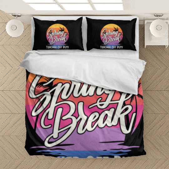 Spring Break Squad Retro Spring Break Teacher Bedding Sets