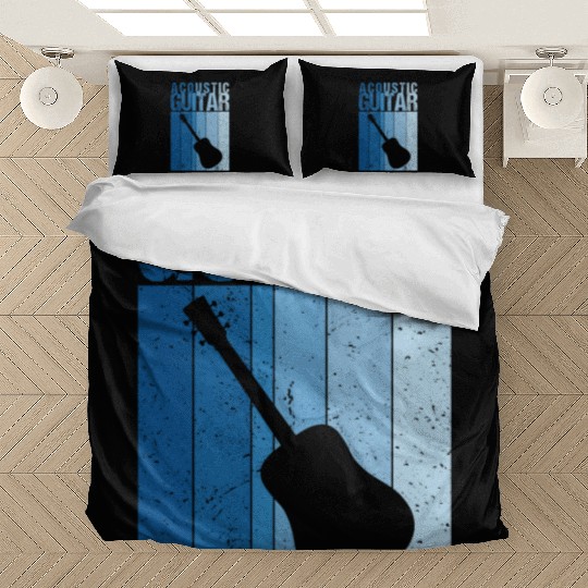 Vintage Acoustic Guitar Country Blues Musician Bedding Sets