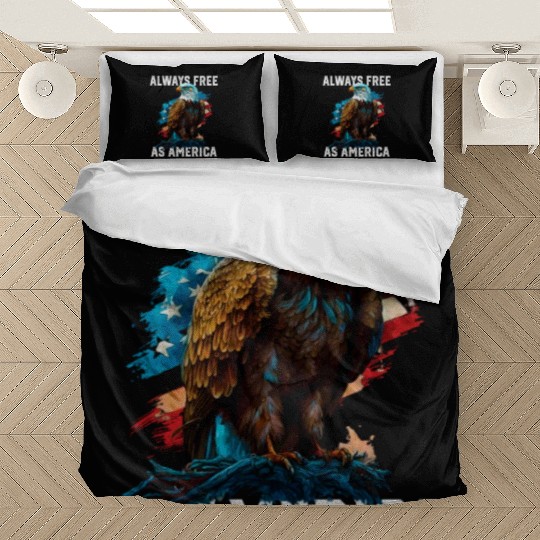 Always Free as America American Bald Eagle USA Bedding Sets