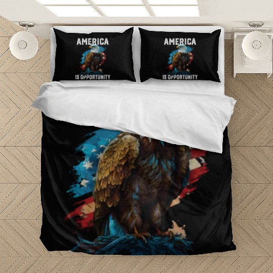 America Is Opportunity American Bald Eagle July 4 Bedding Sets