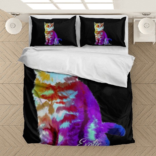 Colorful Exotic Shorthair Cat Funny Kitties Lover Bedding Sets
