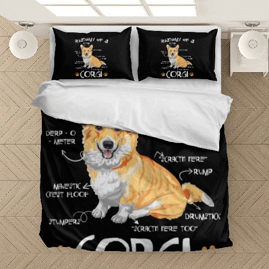 Anatomy Of A Corgi Funny Corgi Dog Lover Pet Owner Bedding Sets