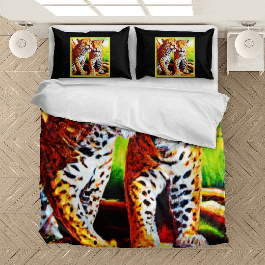 Jaguars Animals Nature oil Painting. Buy Now Bedding Sets